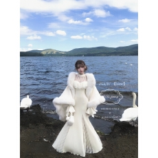 批发富家千金大小姐蕾丝花边鱼尾<b class='q'>连衣裙</b>女秋季生日聚会<b class='q'>礼服</b>裙收腰长裙
