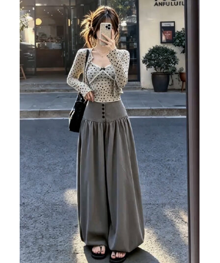 한 부서 자이언트 잘 생긴 ootd 착용 가져 가라. 전체 집합 레이스 조각 슬립 오픈 가디건 와이드 레그 팬츠 어린이 여름 세 조각 세트