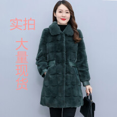 批发实拍2026冬新款海宁皮草女整貂中长款仿貂皮大衣外套显瘦韩版