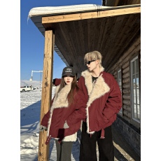 批发实拍2025冬季<b class='q'>新款</b><b class='q'>情侣装</b>vibe毛领座山雕棉衣外套