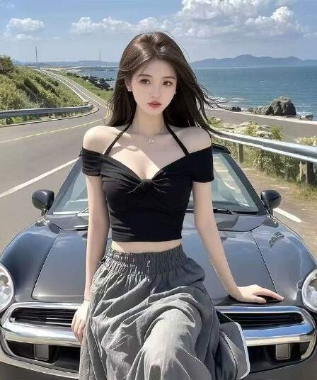 여름 새로운 모달 반팔 달콤함 신선함 슬립 쇼트 스타일 보트넥 몸매 가꾸기 슬림해 보이는 맨위