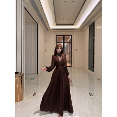 批发实拍法式高领长袖连衣裙秋冬<b class='q'>显瘦</b>收腰大摆长裙高级感气质a字裙子