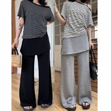 批发PRASE·噜【屁帘裤2.0】天丝遮肉显瘦高腰时尚两片式休闲裤PR602C