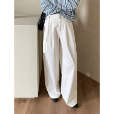 批发实拍2025<b class='q'>新款</b>基础百搭休闲<b class='q'>裤</b>女秋冬加厚宽松垂感直筒阔腿<b class='q'>裤</b><b class='q'>配腰带</b>