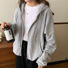 批发实价不减实拍拉链连帽卫衣外穿上衣女2026韩版宽松百搭开衫小外套