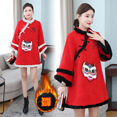 批发新中式刺绣唐装女冬装小棉袄加厚汉元素中国风改良旗袍过年汉服