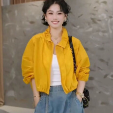 批发立领抽绳防晒外套女26夏季新款宽松显瘦轻薄透气<b class='q'>百搭</b>休闲夹克1175