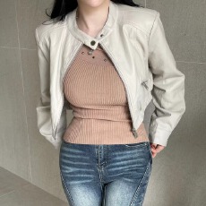 批发26秋<b class='q'>冬</b> 韩国东大门 短款百搭立领皮衣夹克外套pu皮衣机车服 9285