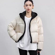 批发26冬季 简约短款连帽棉衣泡芙羽绒棉服女肯豆款面包服外套1665