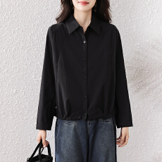 批发简约长袖衬衫<b class='q'>韩版</b>宽松女士蝙蝠袖上衣打底显瘦女装