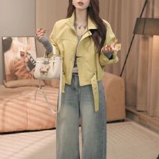 批发立领短款外套女2026春秋新款韩系时尚宽松休闲百搭设计感减龄上衣