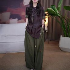 批发设计感时尚<b class='q'>套装</b>2026夏季新款轻奢气质宽松显瘦衬衫女直筒裤两件