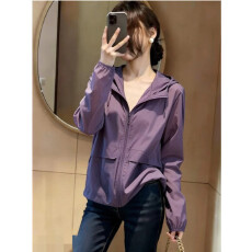 批发2026早春超火小众不撞款洋气休闲慵懒风百搭轻薄紫色防晒外套<b class='q'>女装</b>