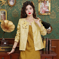 批发实拍新中式外套女短款春秋中国风复古提花时尚<b class='q'>汉服</b>刺绣<b class='q'>唐装</b>上衣