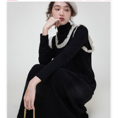 批发春季新款时尚<b class='q'>百搭</b>减龄木耳边连衣裙+打底衫孕妇套装