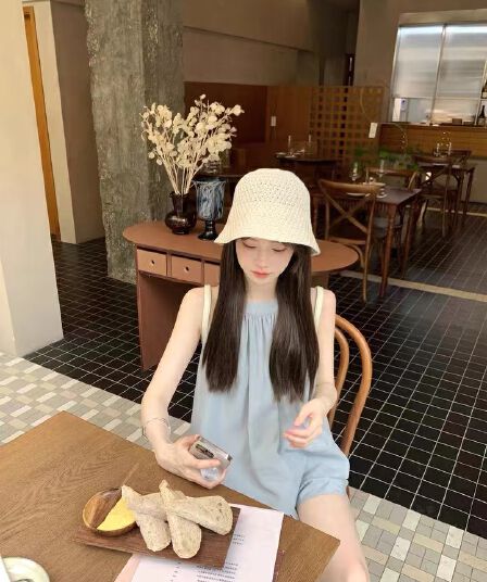 제인 제인 홈 여름 느긋한 태국 사람 랜드 주간 실크 아마 세트 전체 점수 느슨함 민소매 맨위 반바지 투피스 세트