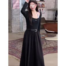 批发张大人 仲夏夜之梦大码女装微胖妹妹法式赫本风假两件收腰<b class='q'>连衣裙</b>