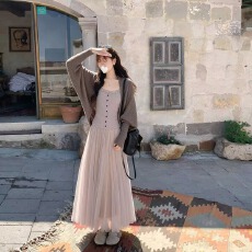 批发秋季早秋针织开衫吊带半身裙秋套装<b class='q'>秋装</b>女款2026<b class='q'>新款</b>女搭配一整套