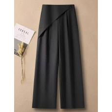 批发灰色设计感阔腿西装裤<b class='q'>女</b>春夏2026新款职业风高腰显瘦修身直筒裤<b class='q'>女</b>