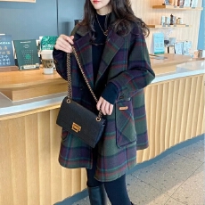 批发美拉德女大衣女2026秋冬新款通勤中长款外贸剪标遮肉显瘦外套