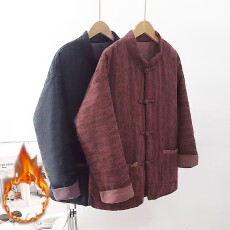 批发实拍 中国风复古盘扣棉袄立领短款<b class='q'>外套</b>女冬夹棉加厚禅意保暖棉服