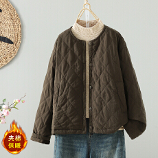 批发实拍 复古加厚<b class='q'>亚麻</b>棉衣棉袄夹棉保暖<b class='q'>外套</b>冬季新款