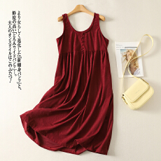 批发实拍  春季文艺复古森系灯芯绒背心<b class='q'>连衣裙</b>女装宽松日系过膝裙子