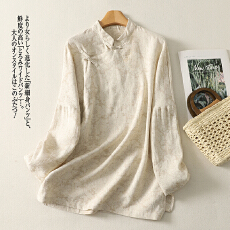 批发实拍 春季松弛感穿搭新中式改良国风<b class='q'>棉麻</b>斜襟盘扣宽松款通勤衬衫