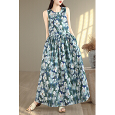 批发实拍 小清新加长款及踝a字背心裙新款甜美元气减龄大摆连衣裙