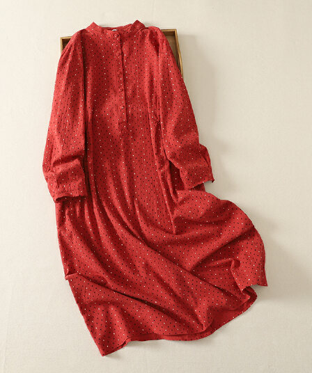 실사 긴팔 여성 드레스 봄 가을 2026 품격 허리 수축 루즈핏 레트로 슬림해 보이는 꽃무늬 치마