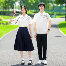批发实拍情侣装新中式竹子夏装初高中学生班服<b class='q'>演出服</b>毕业套装