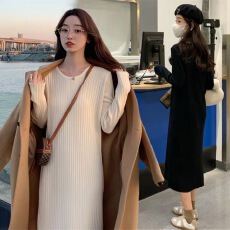 批发胖妹妹大码毛衣长款百搭配大衣打底<b class='q'>连衣裙</b>2253