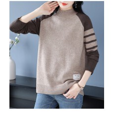 批发羊毛衫女半高领宽松内搭毛衣秋冬<b class='q'>加肥</b>大码胖mm加厚羊绒针织打底衫