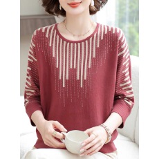 批发春秋加肥加大码女装200斤中老年妈妈羊绒衫宽松7分<b class='q'>蝙蝠</b>袖针织上衣