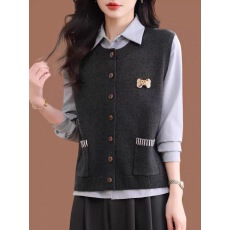 批发2026新款无袖针织衫背心女春秋<b class='q'>时尚</b>减龄坎肩叠穿爆款打底马甲外搭