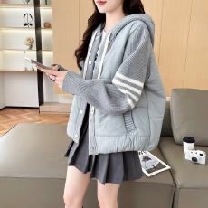 批发新款<b class='q'>针织</b>棉服女短款秋冬款韩版宽松洋气小棉袄棉衣初冬保暖外套