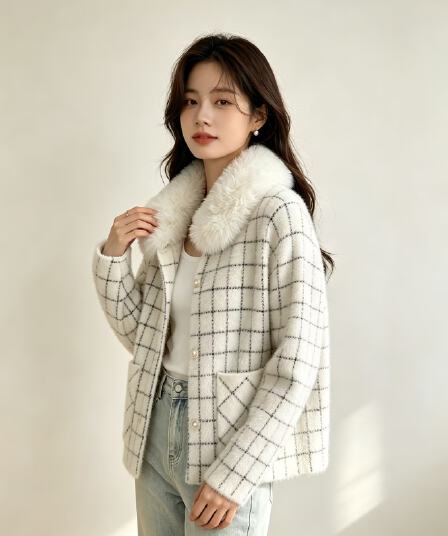 플리스 칼라 패치워크 밍크 플리스 오픈 가디건 여성 짧은 외투 명문 여성 바람 가을 겨울 새로운 한국 스타일 지퍼 섹션 스웨터 코트