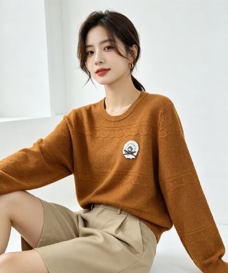 꽃 홀로우 아웃 스웨터 여자 이른 가을 풀오버 라운드 넥 니트 기본 셔츠 작은 키 달콤함 슈퍼 요정 맨위