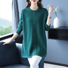 批发软糯亲肤不扎身中长款胖<b class='q'>妈妈</b>毛衣女2026秋天大码300斤<b class='q'>针织衫</b>上衣