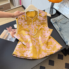 批发新中式东方古韵<b class='q'>春</b>秋款人丝提花绣花外套高级感日常穿搭马甲