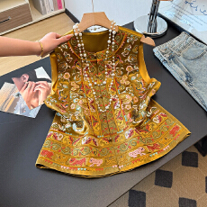 批发新中式重工刺绣马甲女2026春<b class='q'>夏</b>气质百搭贵气高端国风坎肩上衣