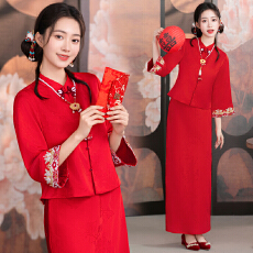 批发<b class='q'>敬酒</b><b class='q'>服</b><b class='q'>新娘</b>新中式旗袍红色结婚订婚礼<b class='q'>服</b>套装秀和<b class='q'>服</b>出阁婚<b class='q'>服</b>