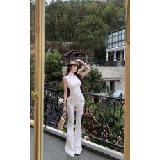 批发实拍~辣妹性感弹力无袖高领修身打底上衣+低腰设计感显瘦微喇裤
