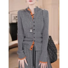 批发韩系复古撞色毛衣<b class='q'>长袖</b>针织开衫<b class='q'>女</b>秋冬修身显瘦高级感内搭打底上衣