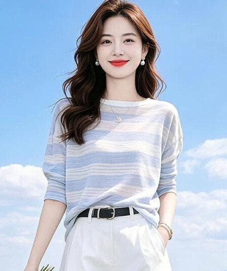 슈퍼 폭발 여름 드레스 전체 집합 여성 의류 한 부서 고급 센스 긴팔 티셔츠 넓은 다리가 짧다. 바지 투피스 세트 외국 가스 다용도
