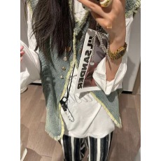 批发复古毛边牛仔<b class='q'>马甲</b>外套女秋2026新款时髦洋气宽松无袖坎肩背心<b class='q'>马夹</b>