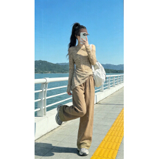 批发实拍实价 2026新款时尚休闲<b class='q'>运动</b>套装女装印花网纱不规则<b class='q'>上衣</b>长裤