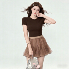 批发实拍2026法式波点<b class='q'>半身</b>裙网纱<b class='q'>蓬蓬裙</b>女装夏季A字裙高腰裙子甜美风