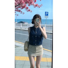 批发日系复古蓝色<b class='q'>牛仔</b><b class='q'>马甲</b>女春秋叠穿<b class='q'>背心</b>外搭小个子坎肩<b class='q'>马夹</b>无袖上衣