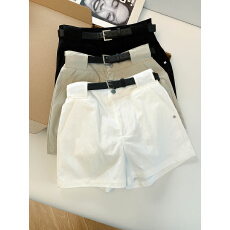 批发实拍春夏简约洋气显瘦a字百搭休闲热裤高腰直筒工装百搭阔腿短裤